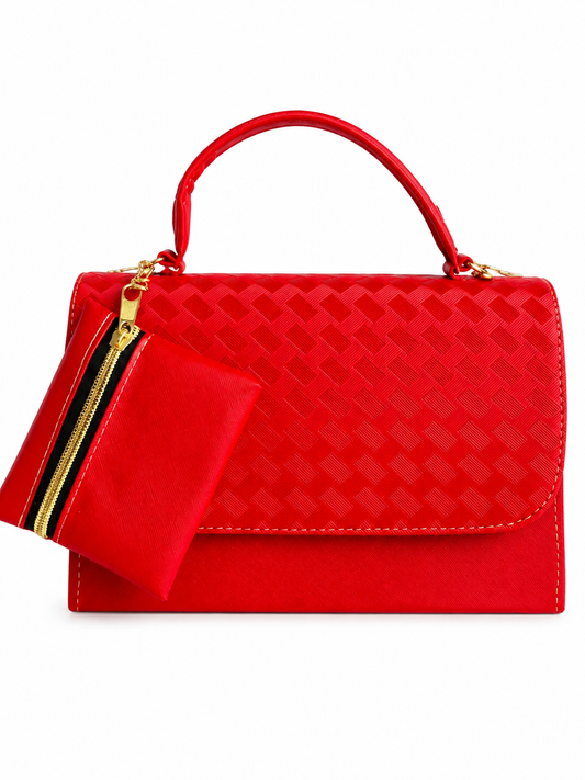Bolsa Dama Roja Elegance con Monedero Llavero de Regalo