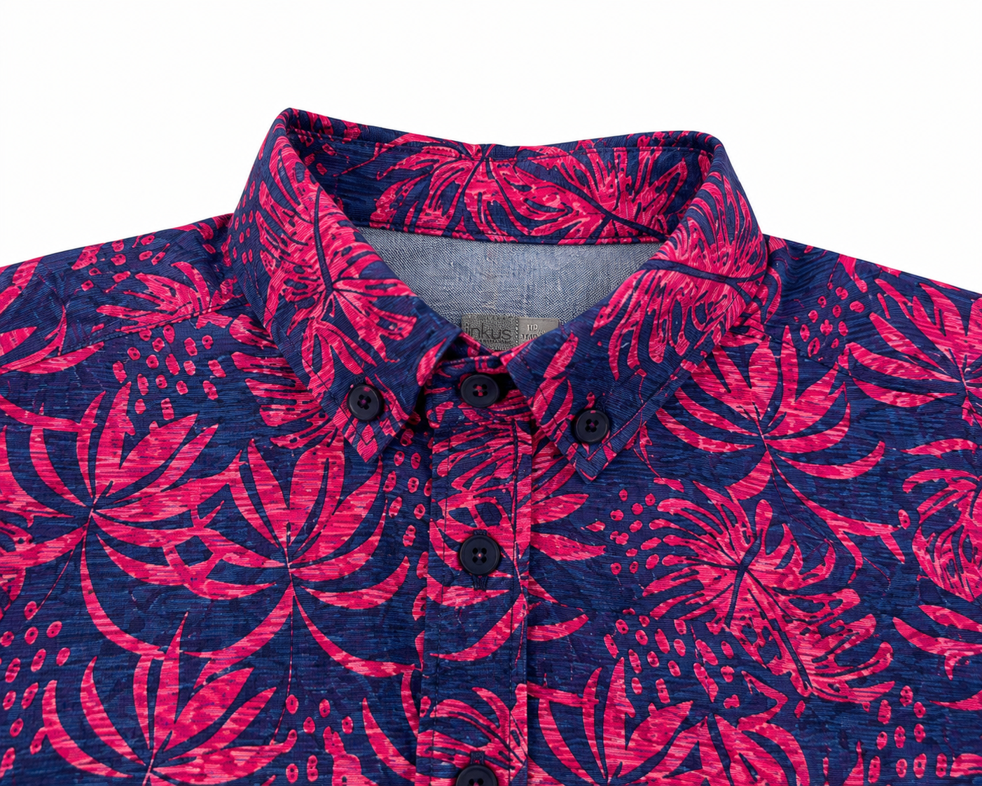 Camisa niño estampado tropical manga corta casual de botones