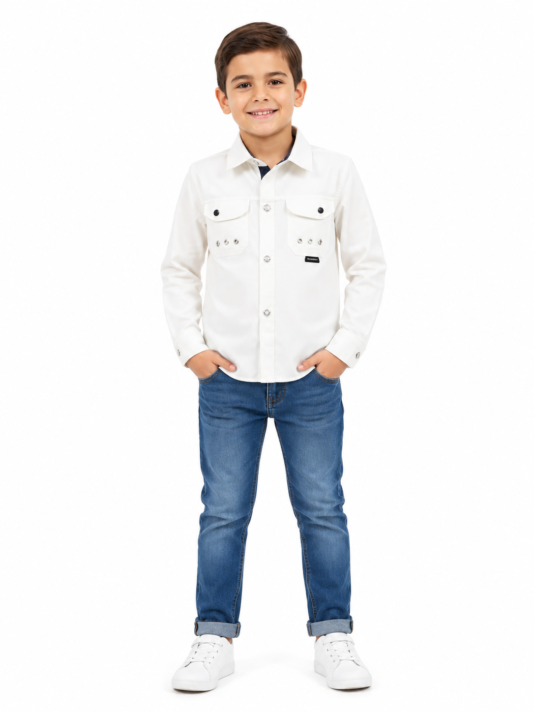 Camisa niño manga larga clásica