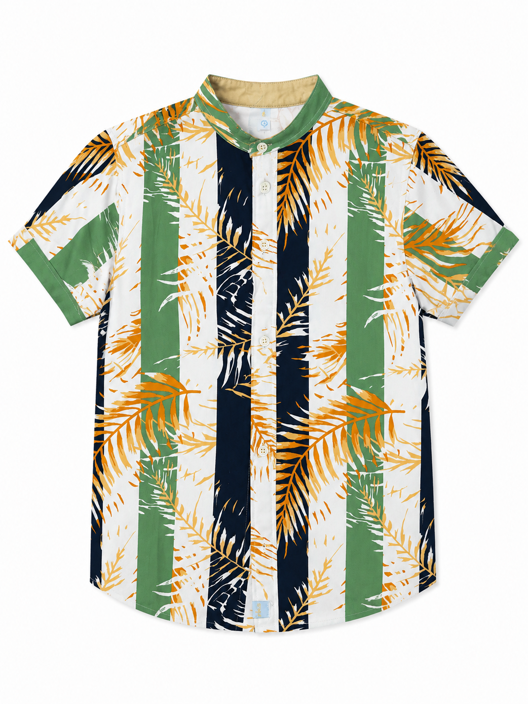 Camisa niño estampado tropical manga corta