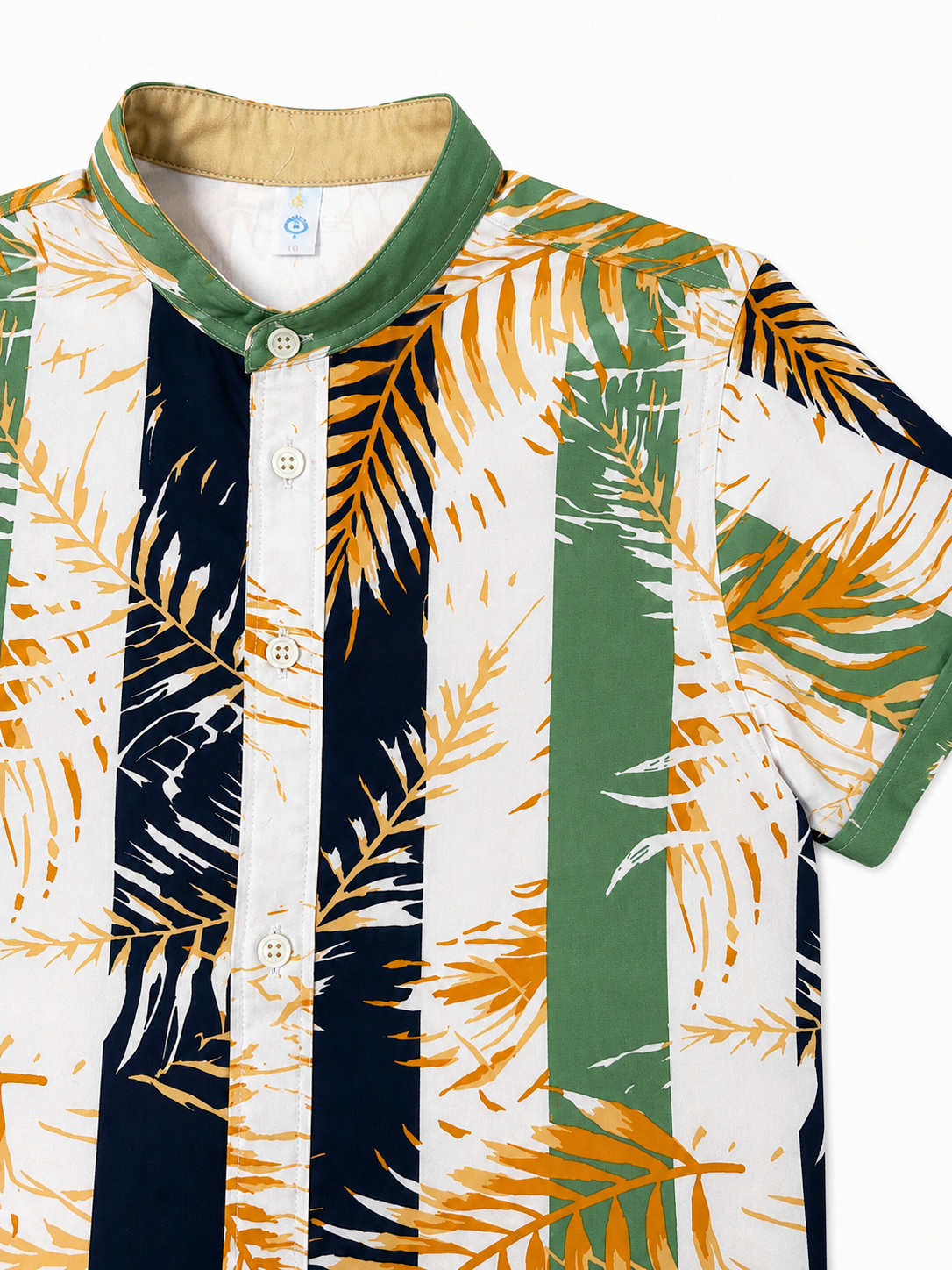 Camisa niño estampado tropical manga corta