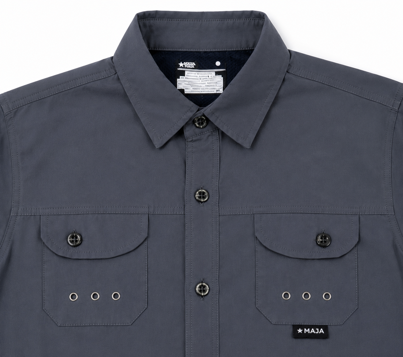 Camisa niño manga larga casual y botones color gris