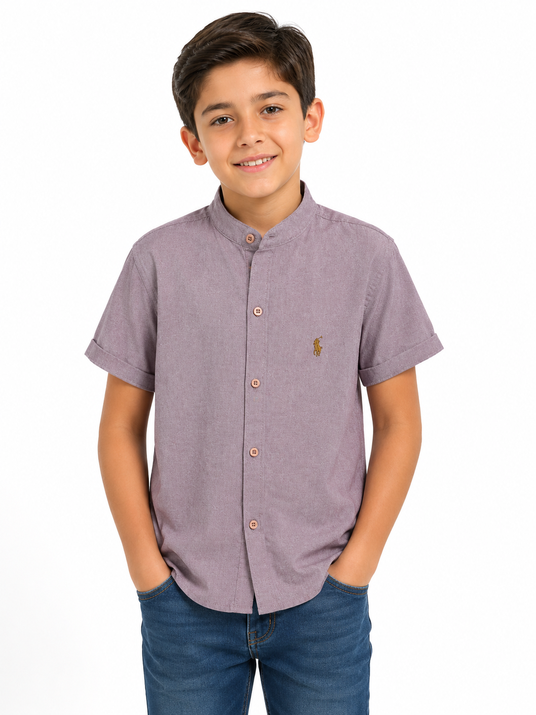 Camisa niño cuello redondo manga corta