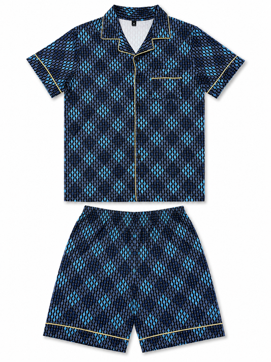 Pijama caballero azul con diseño mediana