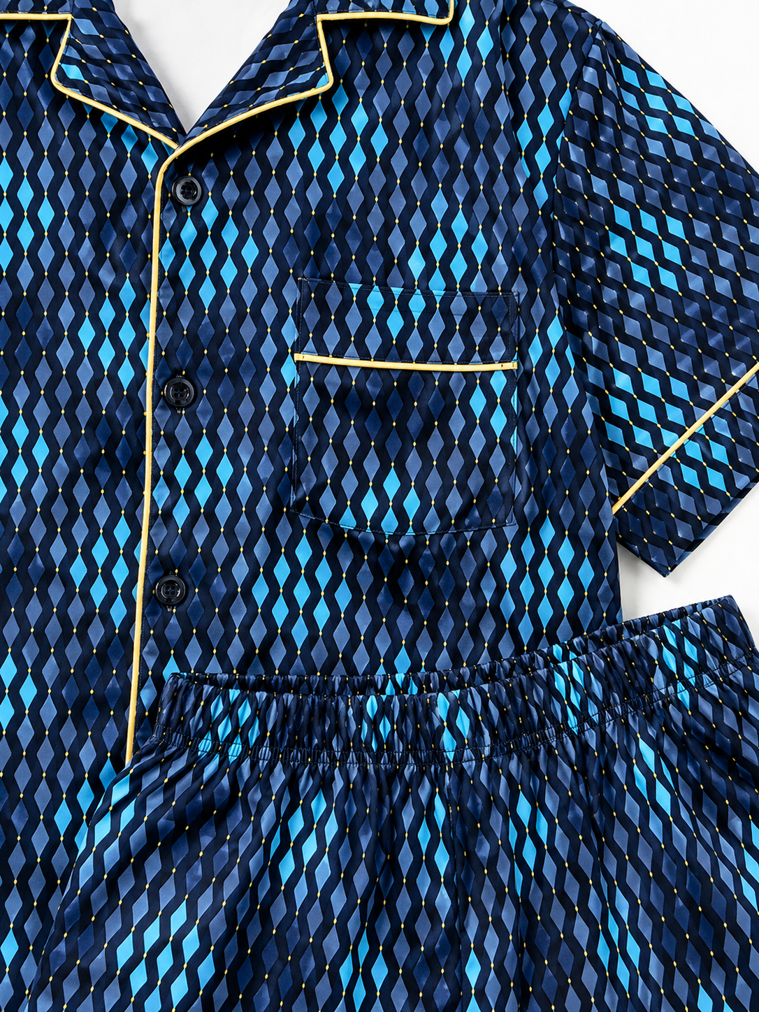 Pijama caballero azul con diseño mediana