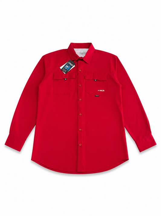 Camisa Caballero Roja MAJ@ Manga Larga