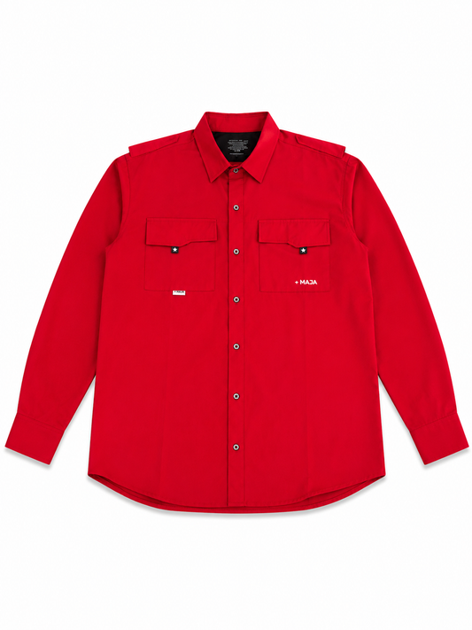 Camisa Caballero Roja Manga Larga MAJ@