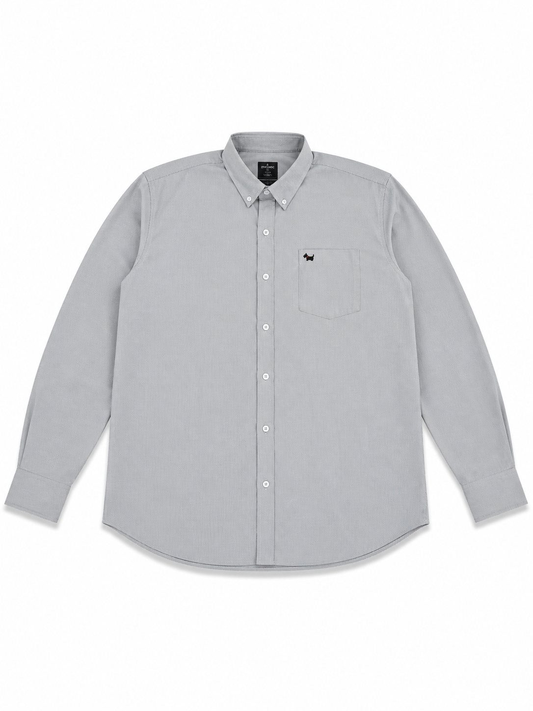 Camisa Caballero Cuadro Fino Gris Manga Larga