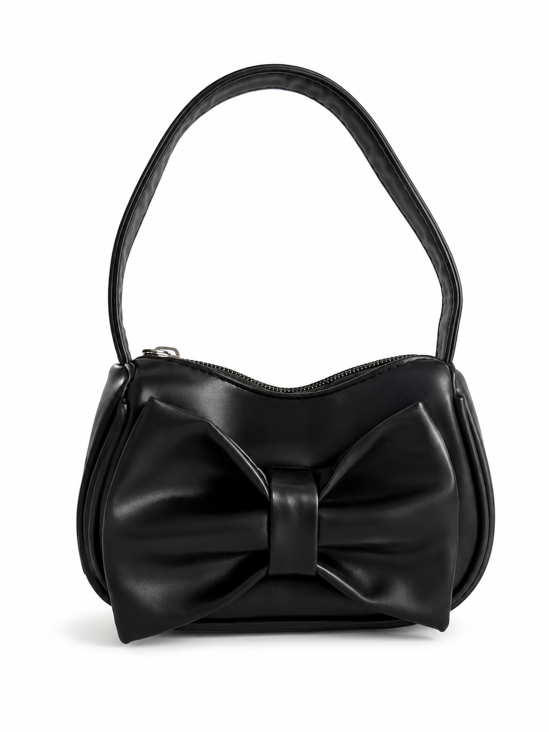 Bolsa Infantil Negra con Moño Decorativo