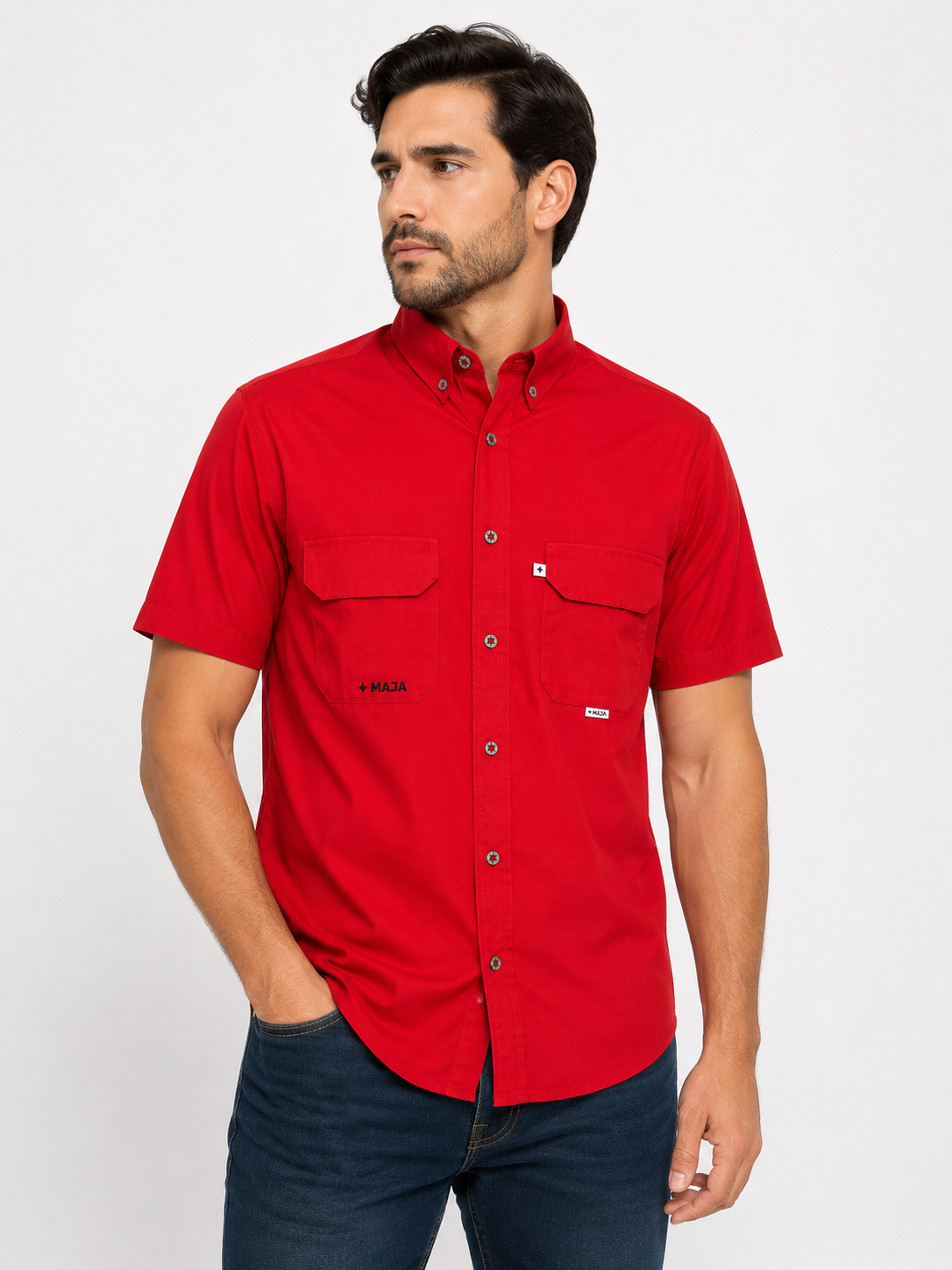 Camisa caballero XL Extra Grande  M@Ja Rojo