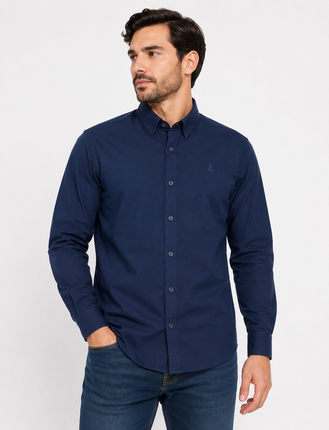 Camisa caballero XL Extra Grande ANCLA AZUL MARINO