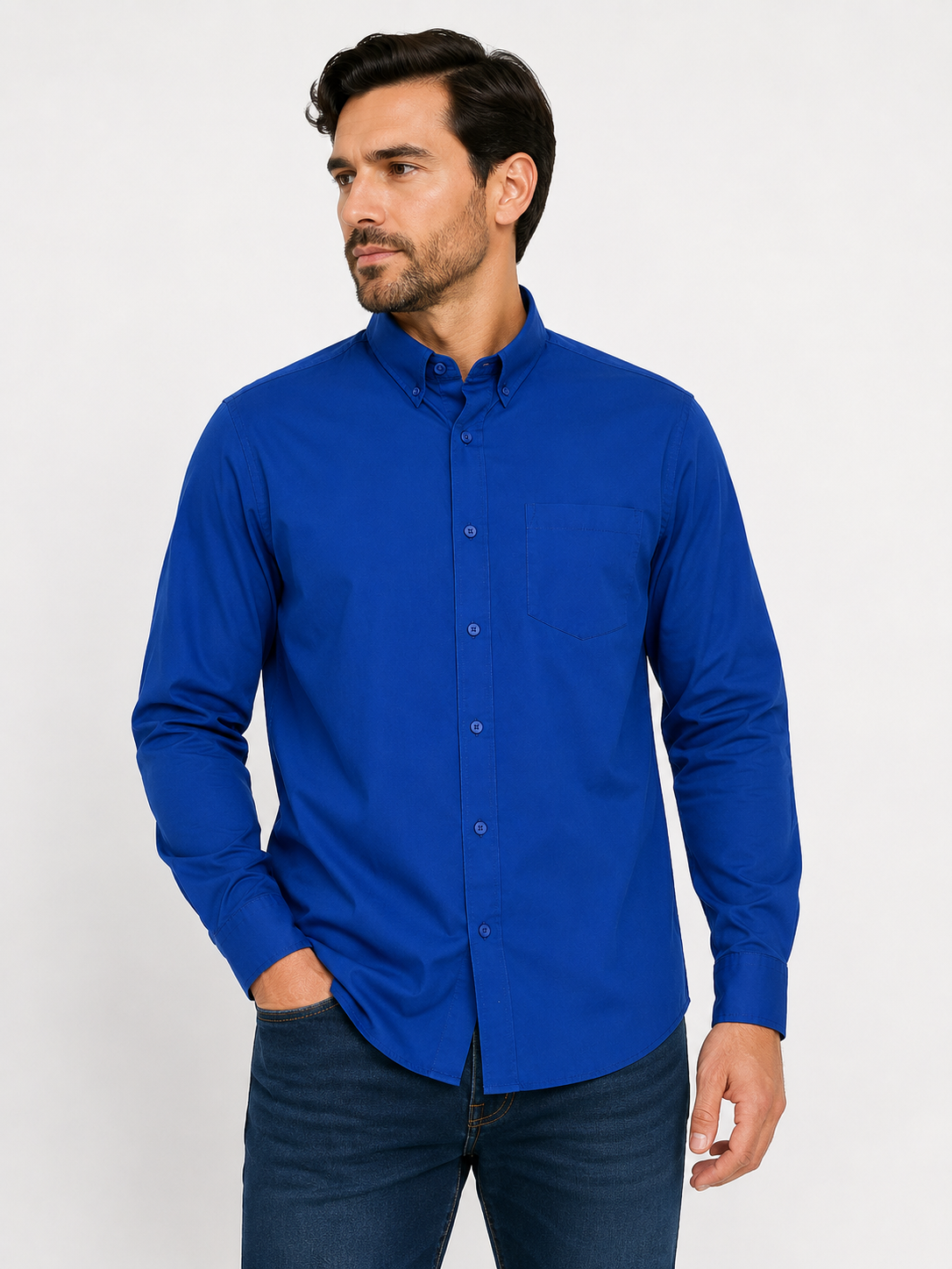 Camisa caballero XL Extra grande GU@S AZUL REY