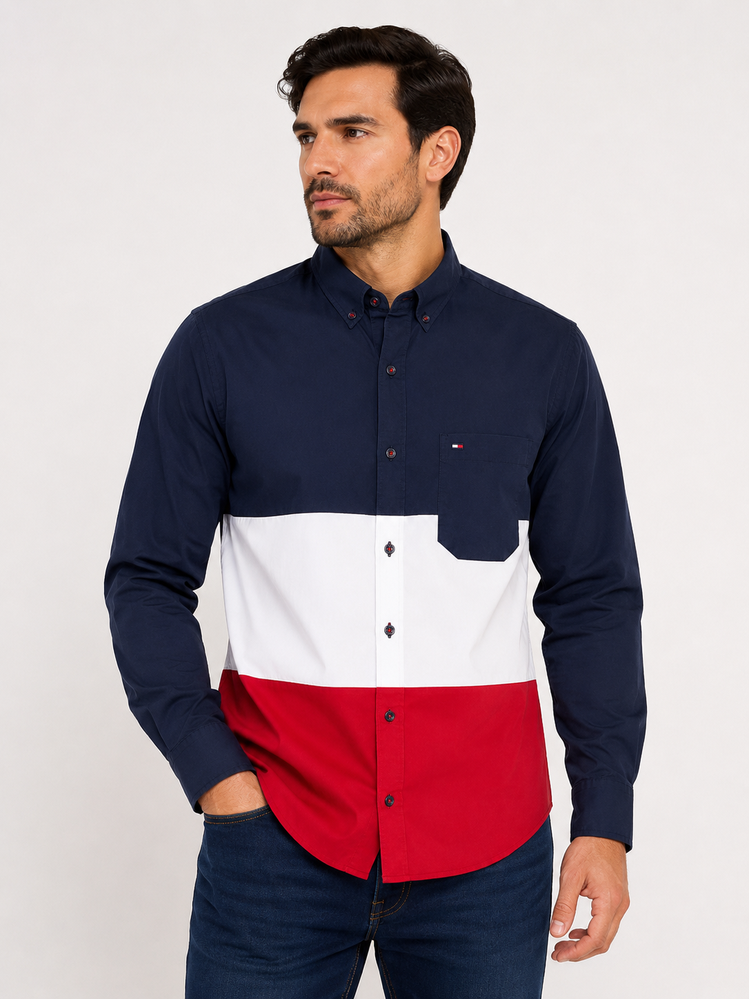 Camisa caballero XL Extra Grande T@MMY HILFIG@R Tricolor
