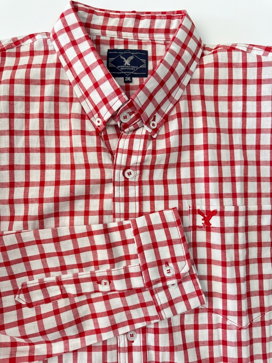 Camisa caballero 2XL AMERIC@N LAGLE rojo con blanco