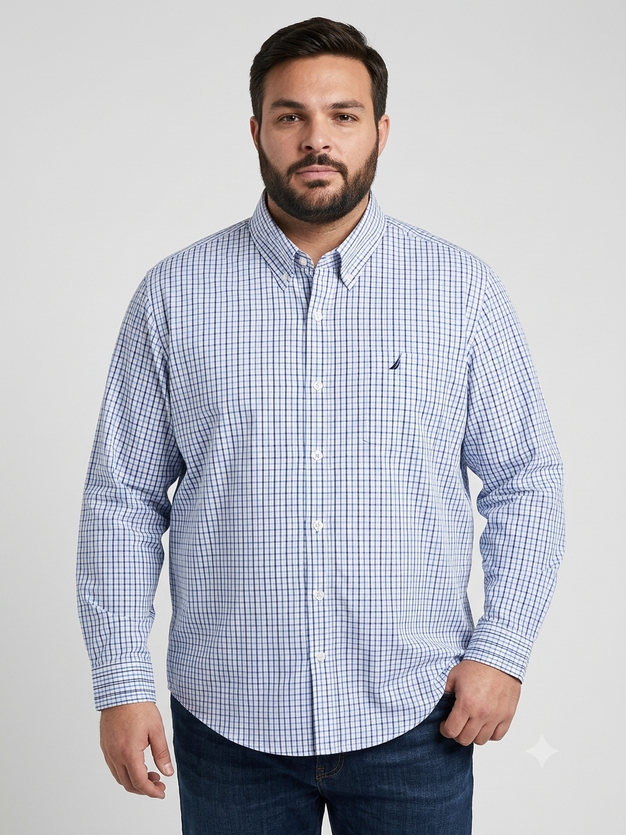 Camisa caballero 3XL NAUTIC@ cuadros azules