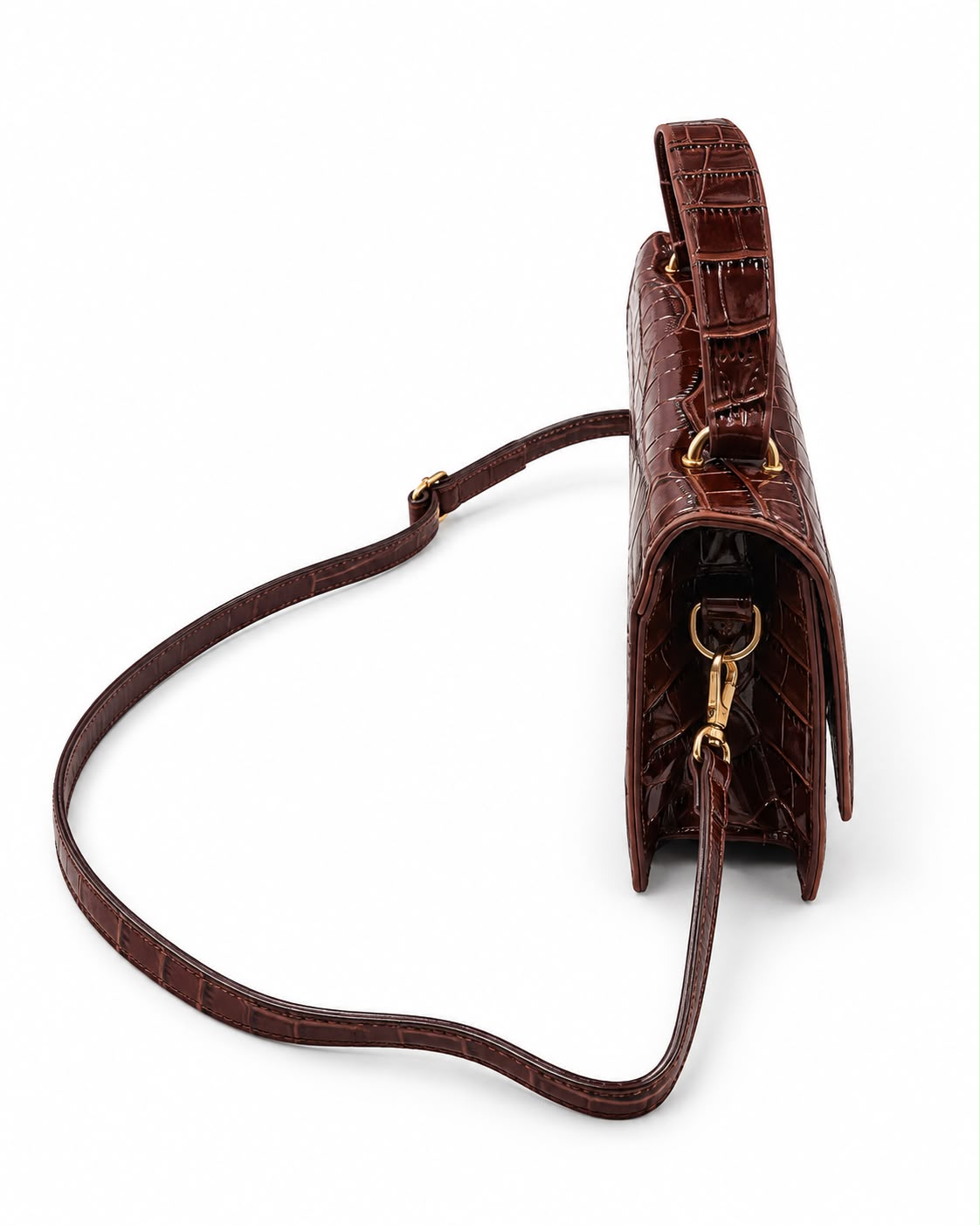Bolsa dama café con textura tipo cocodrilo 🤎✨