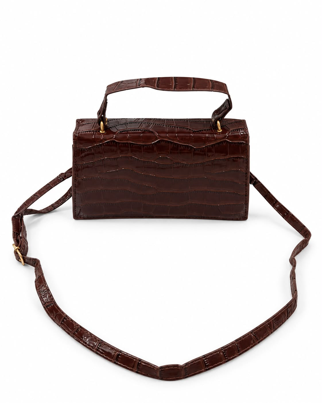 Bolsa dama café con textura tipo cocodrilo 🤎✨