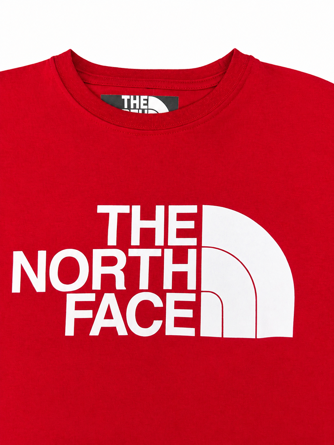 Blusa dama chica roja con letras blancas THE N@RTH F@CE