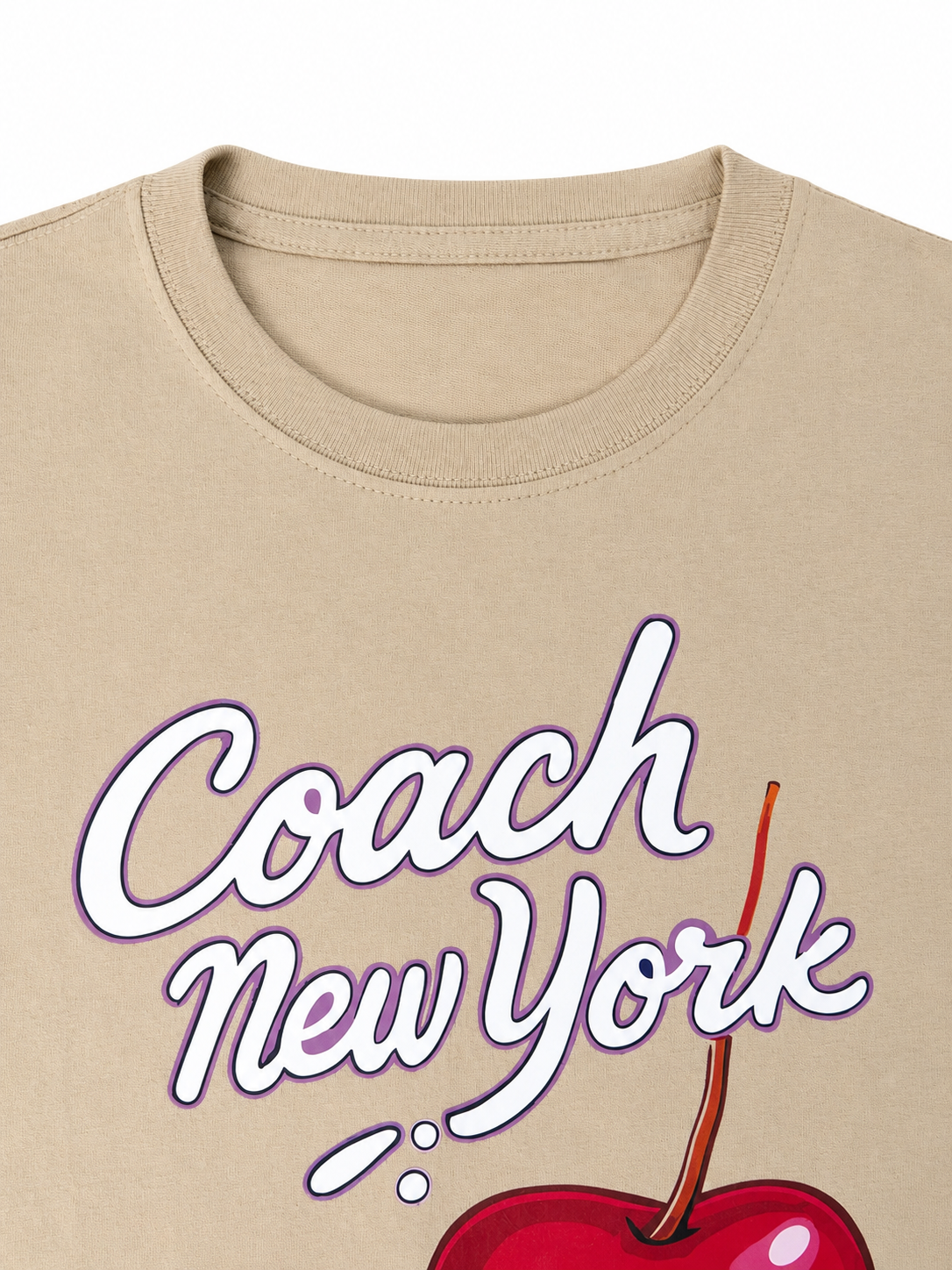 Blusa dama café claro de cereza T-SHIRT@