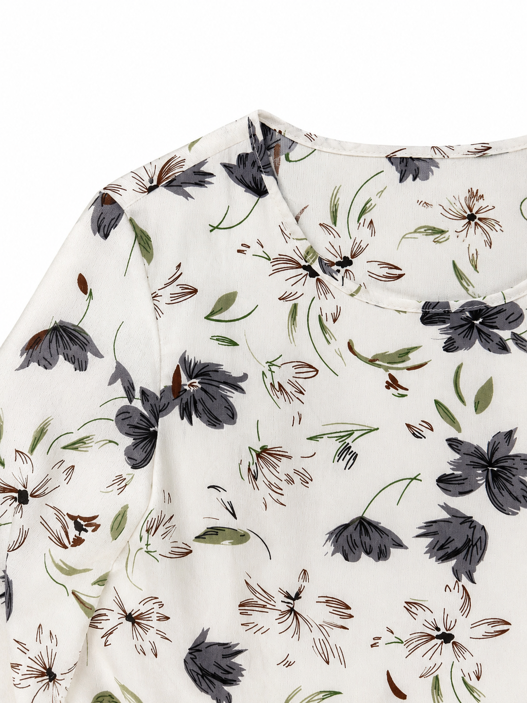 Blusa dama chica beige floral delicada SH@IN