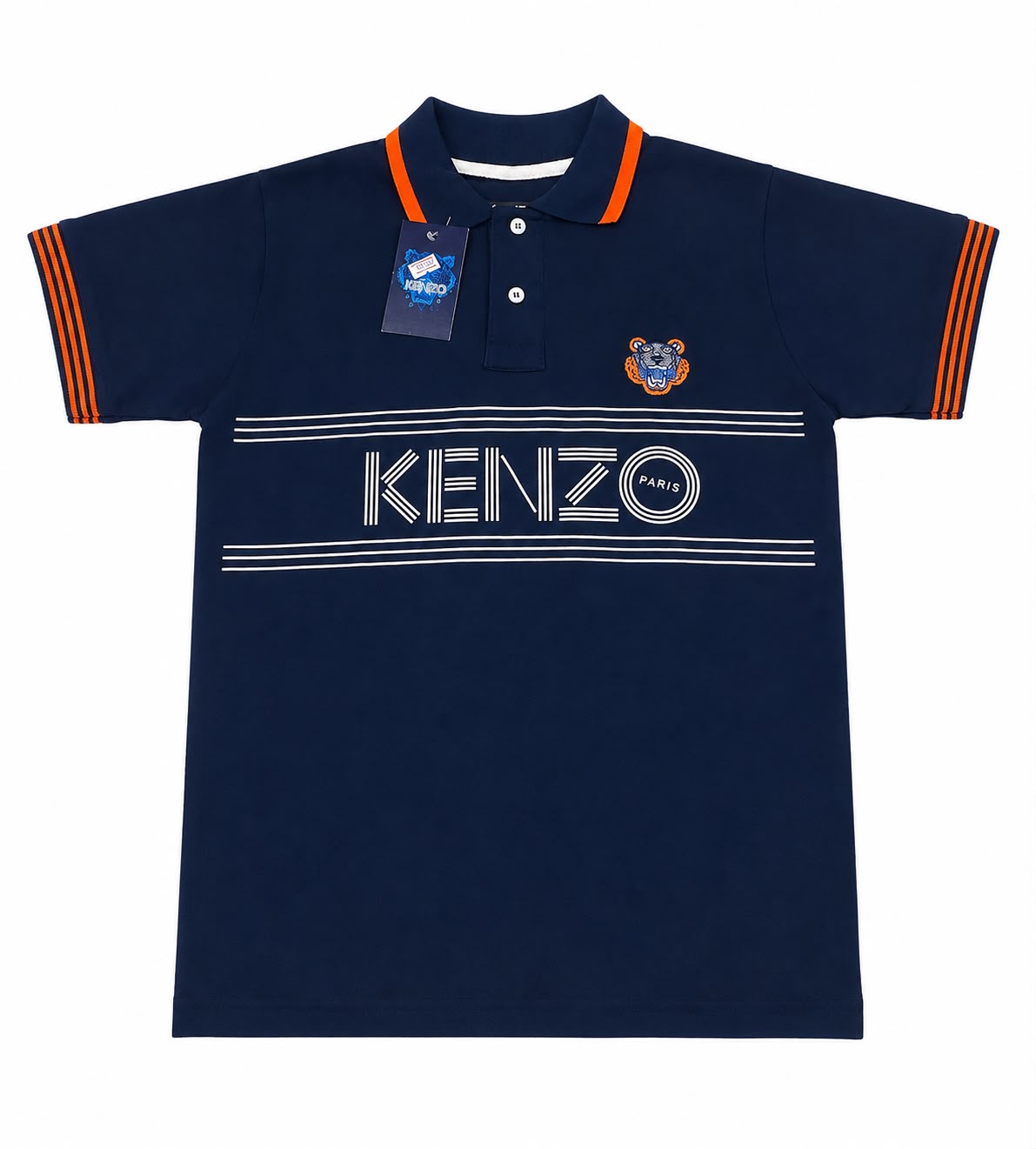Playera niño tipo polo color azul marino con estampado frontal