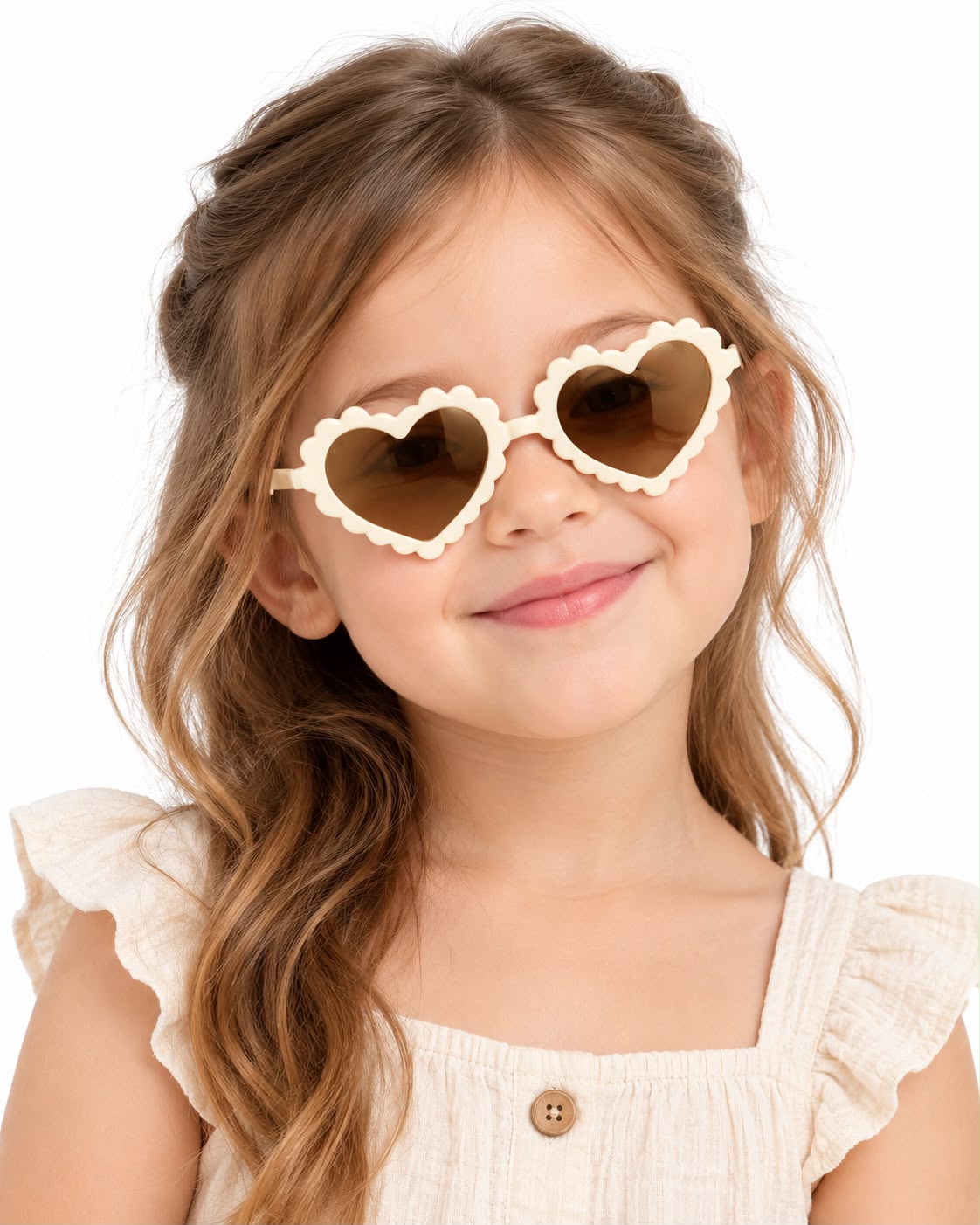 Lente infantil de corazón con borde ondulado 💕