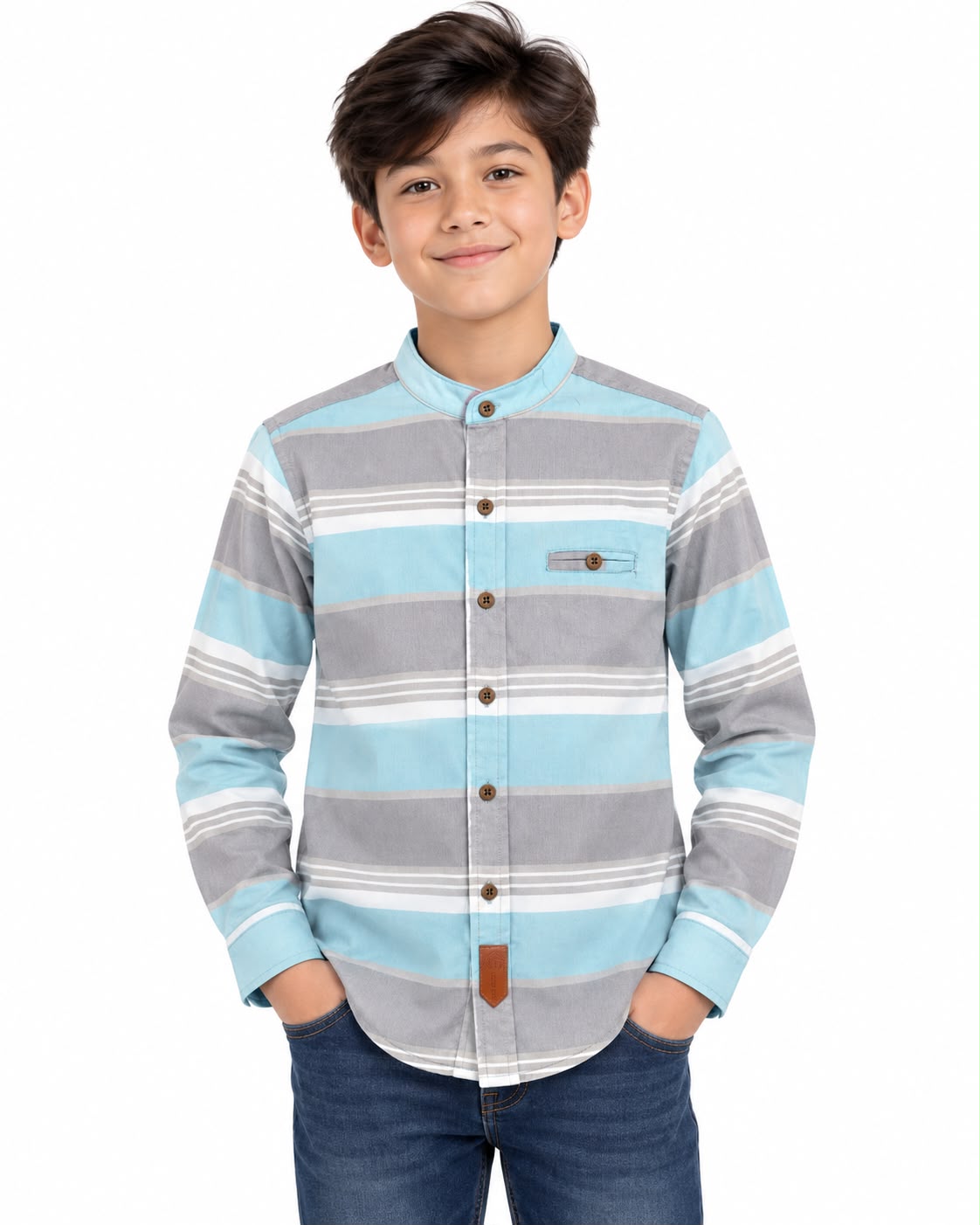 Camisa niño de manga larga a rayas