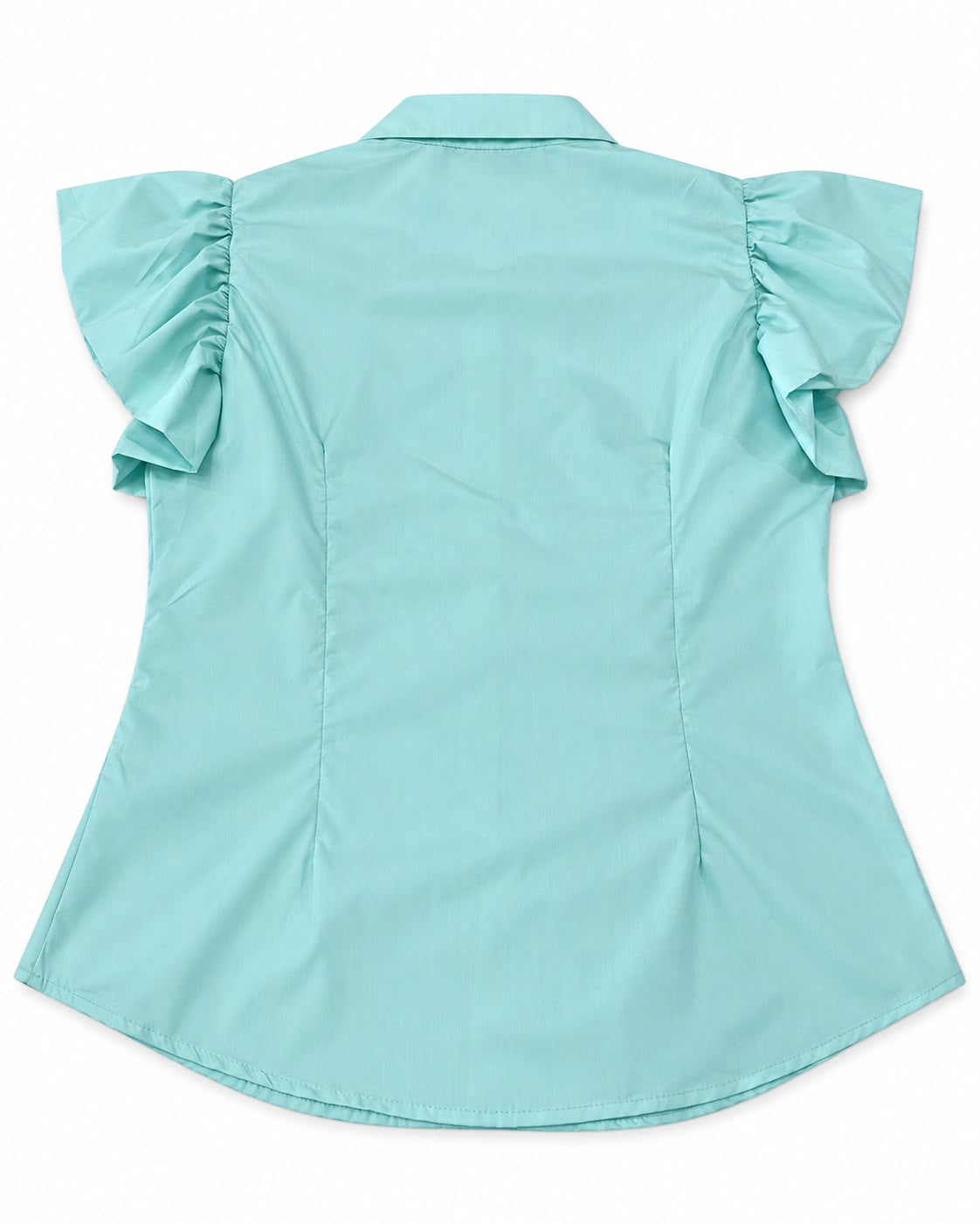 Blusa dama de manga corta con olanes