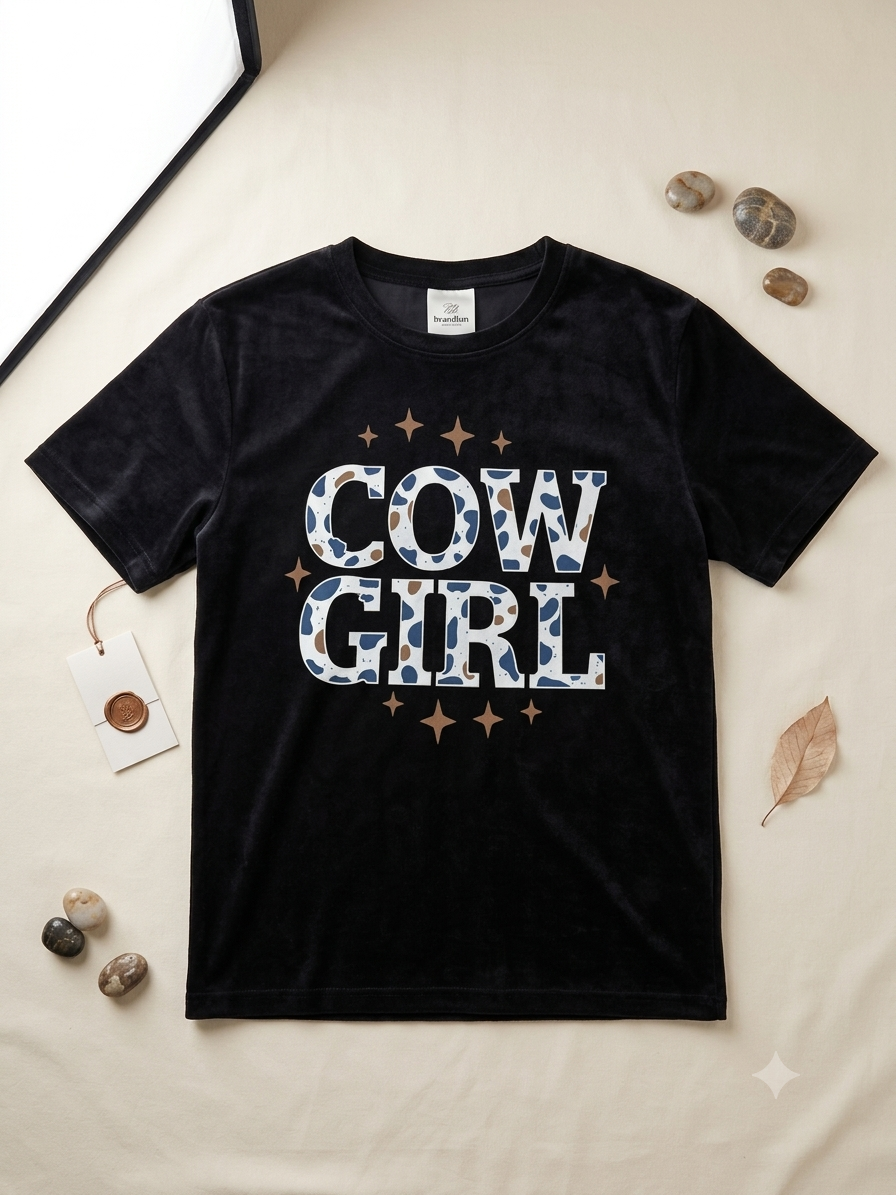 Blusa dama “Cow Girl” negra unitalla