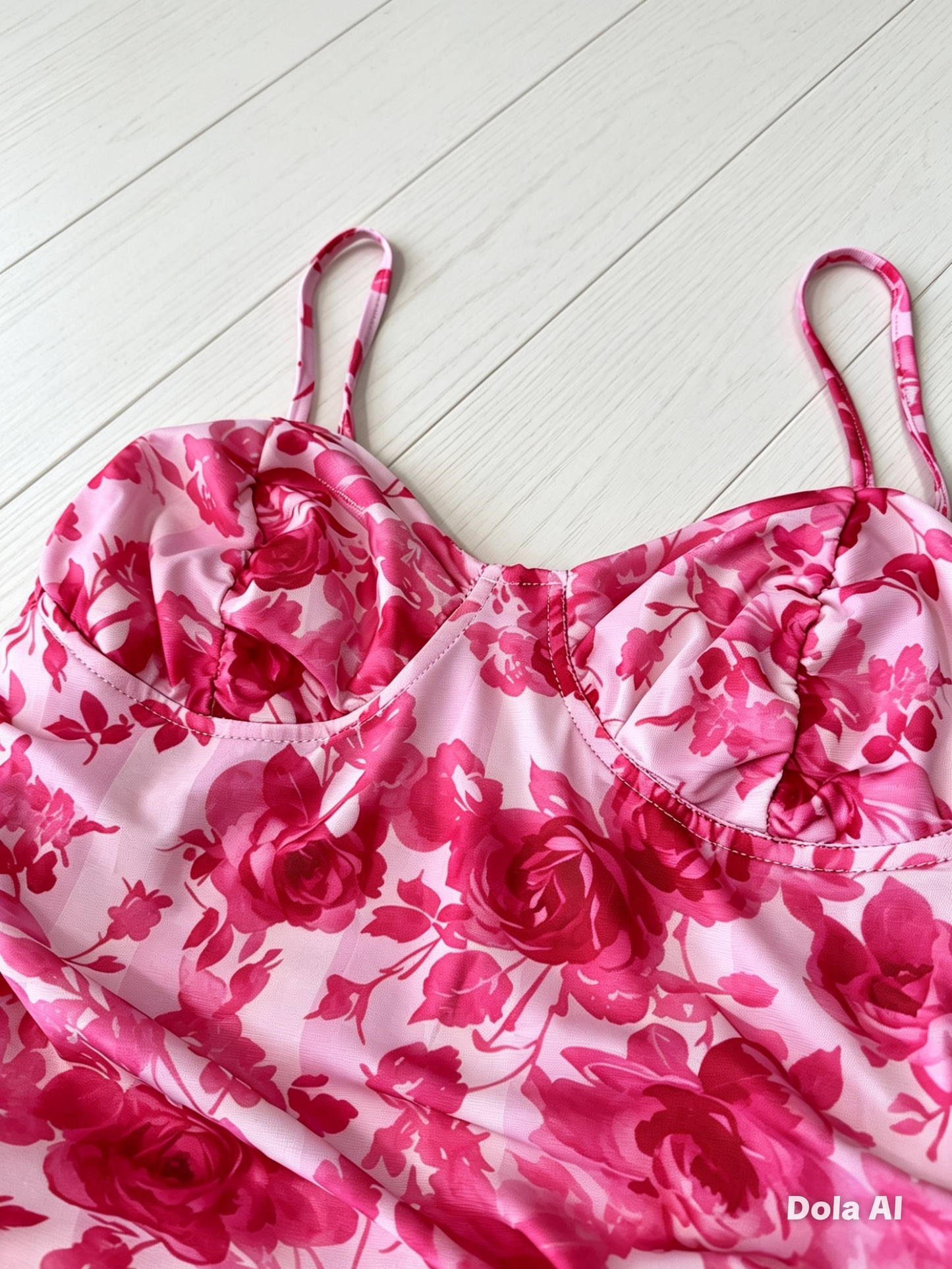 🌸 Vestido dama corto floral con tirantes ajustables
