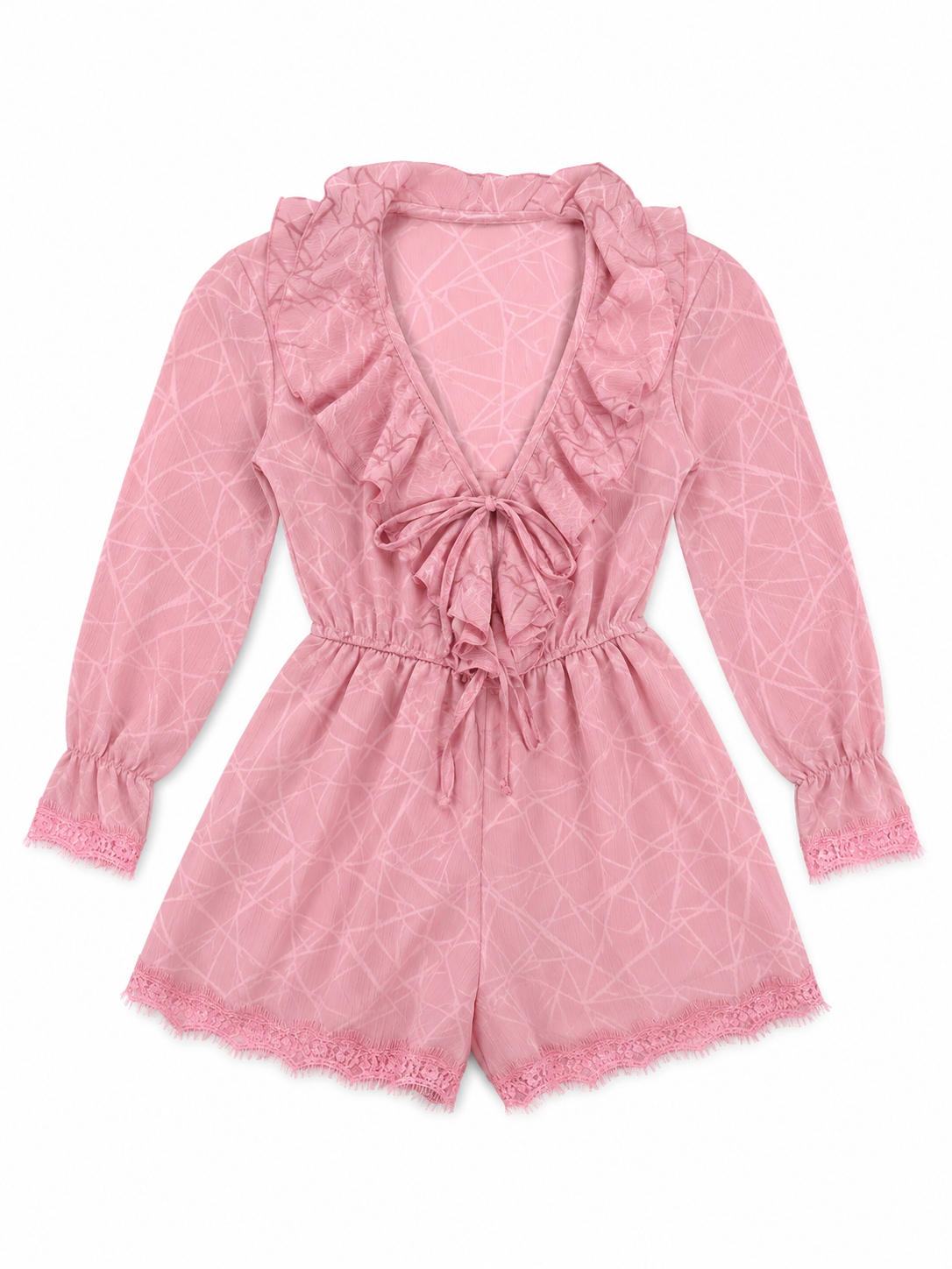 🌸✨ Vestido Dama Rosa con Volantes y Encaje ✨🌸
