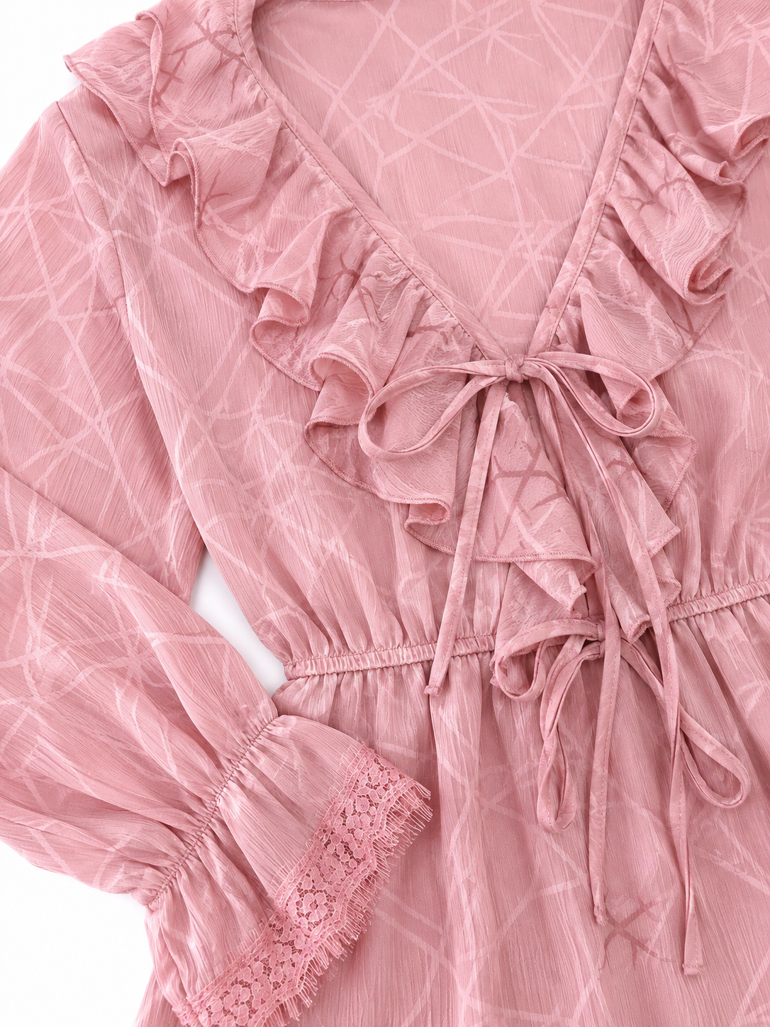 🌸✨ Vestido Dama Rosa con Volantes y Encaje ✨🌸