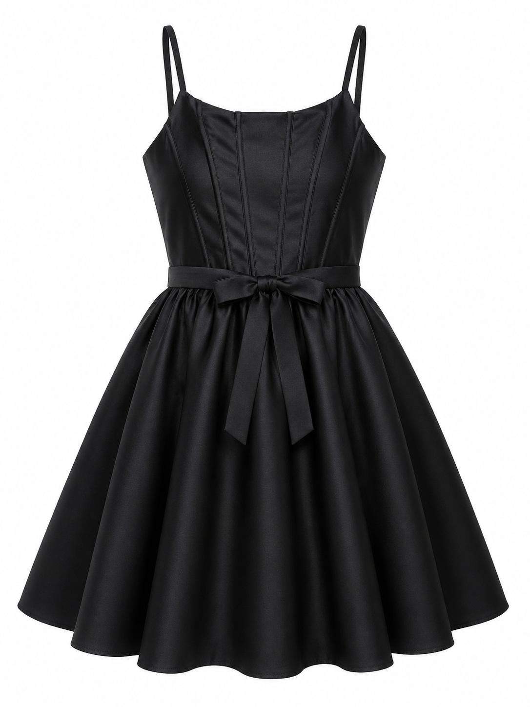 🖤✨ Vestido Dama Midi Elegante con Moño en Cintura ✨🖤