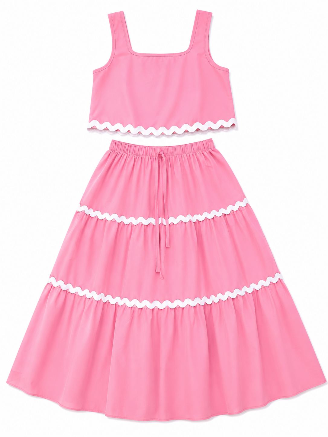 💗 Conjunto Dama Rosa – Top & Falda