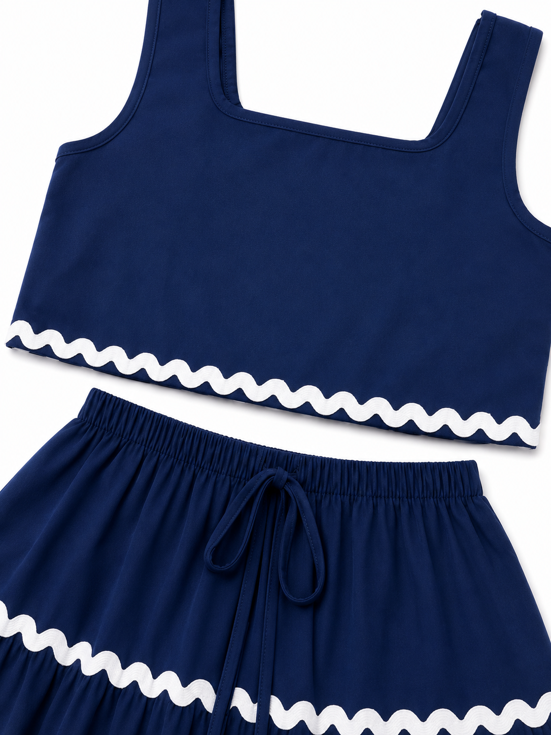 💙 Conjunto Dama Azul Marino – Top & Falda