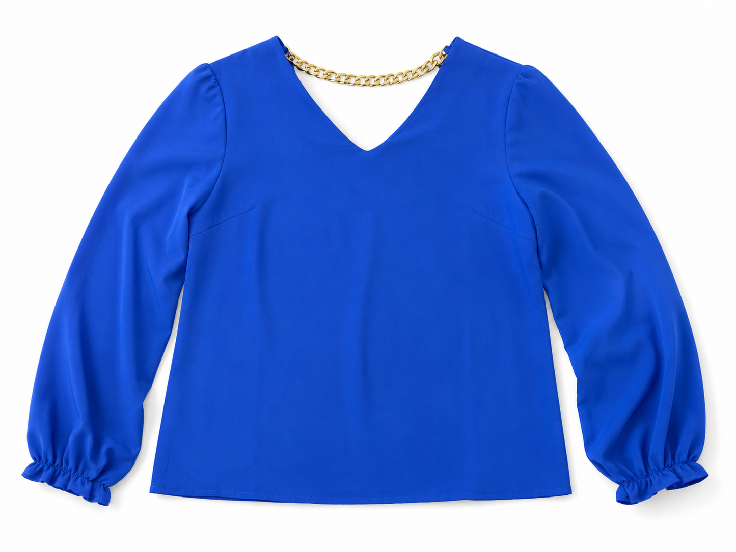 💙 Blusa dama Azul con Cadena Dorada en la Espalda 💙
