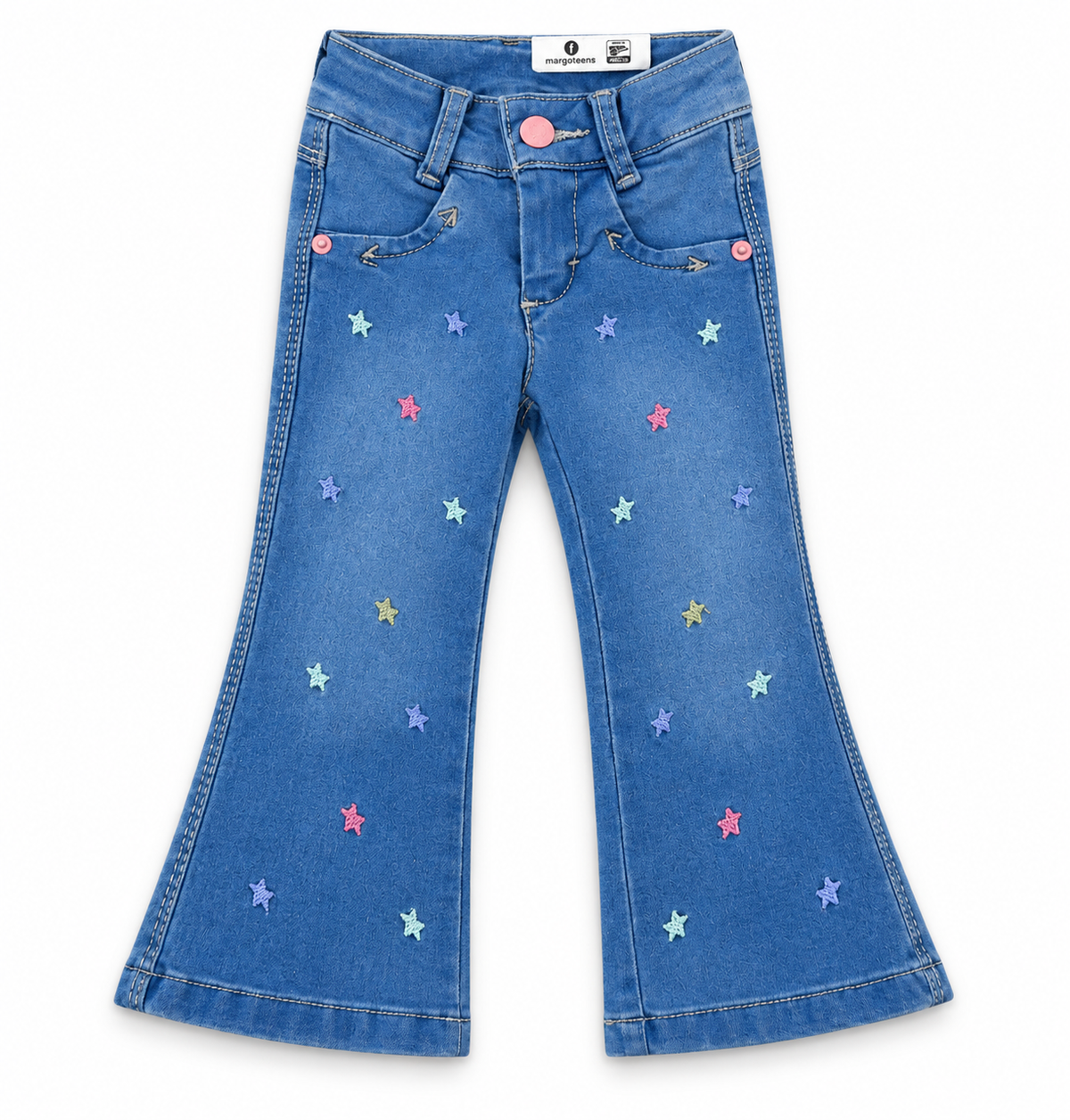 Pantalón niña de mezclilla con estrellas bordadas ⭐💗