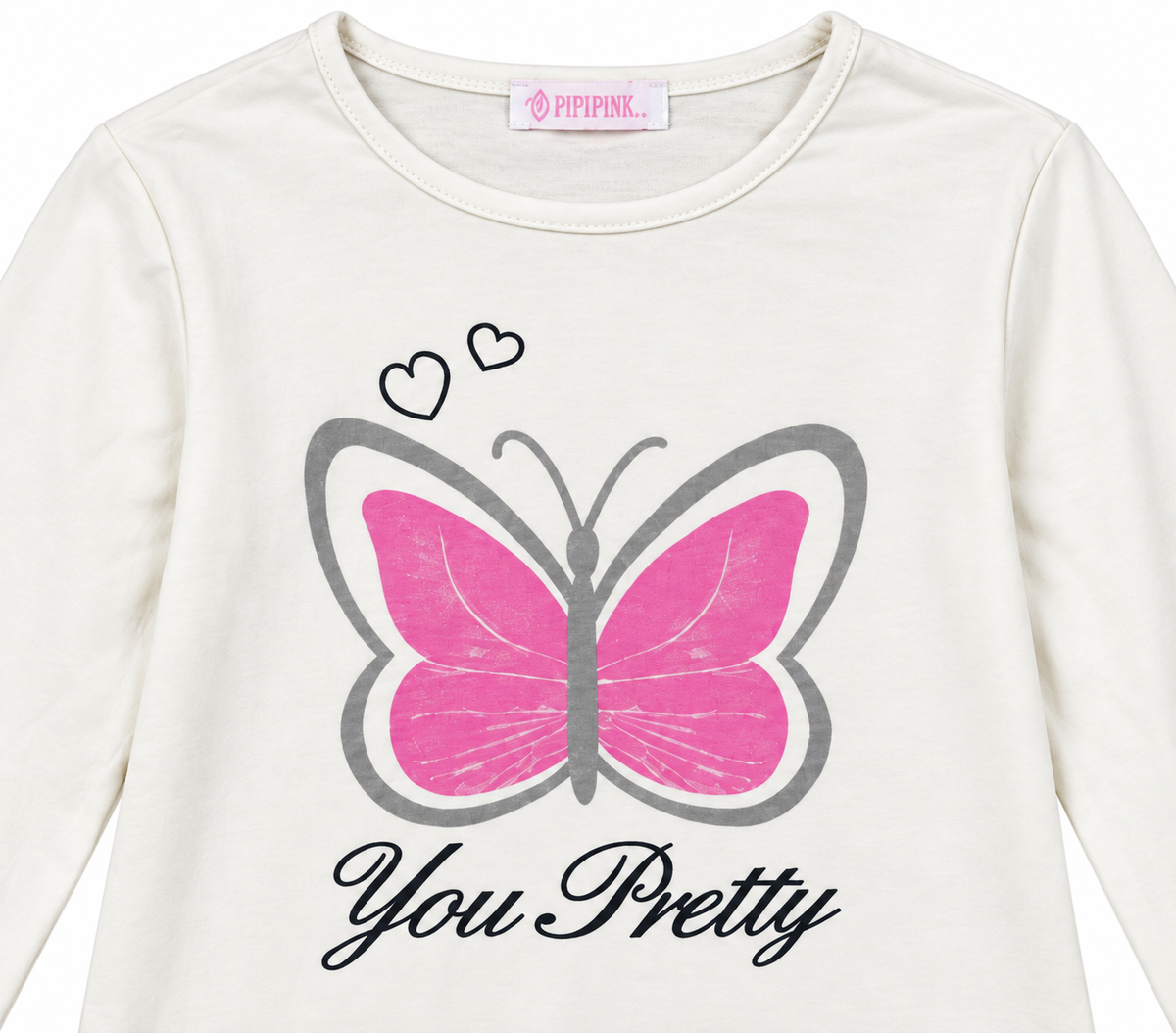 💗 OFERTA – Blusa niña manga larga con mariposa