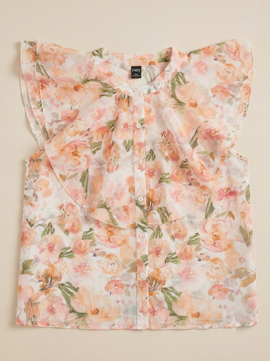 🌸 Blusa Dama Floral con Olanes – Delicadeza y frescura para cualquier ocasión 🌸