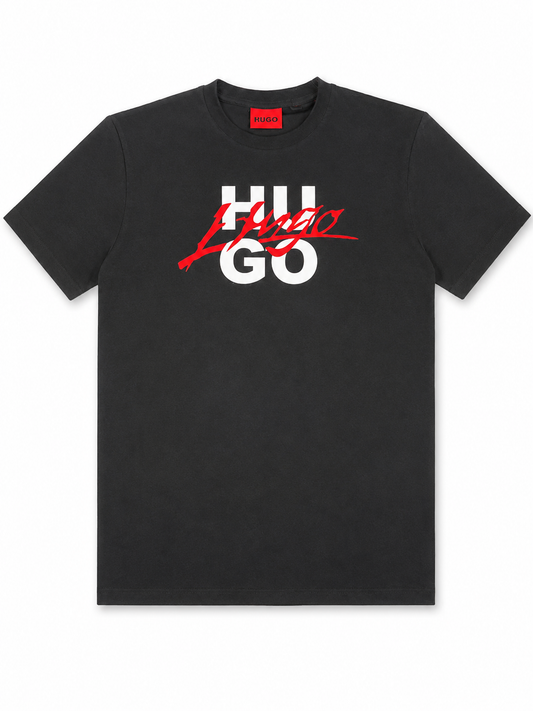 Playera caballero negra cuello redondo  HUG@
