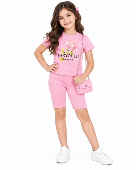 Set niña con bolsa rosa 3 piezas