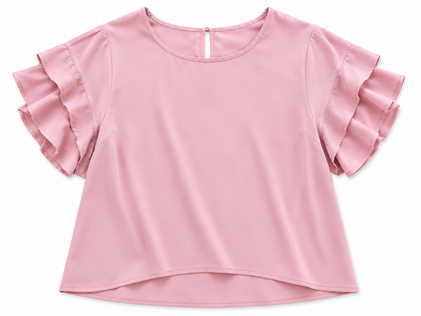 Blusa Dama Rosa Palo con Manga Doble de Olanes
