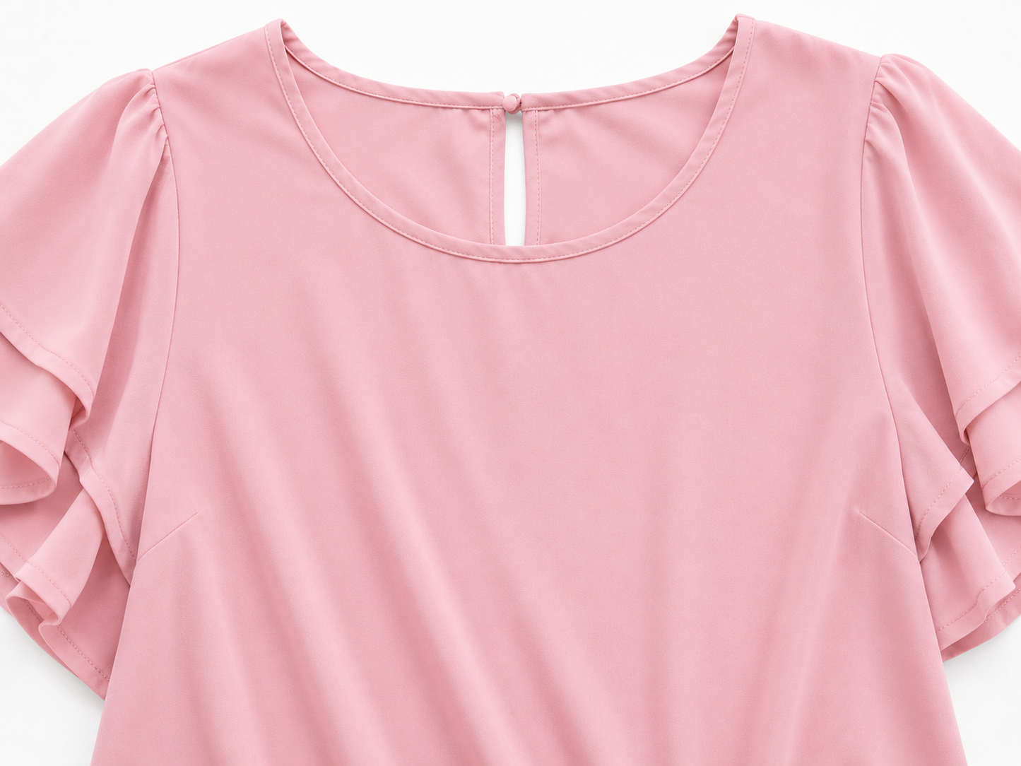 Blusa Dama Rosa Palo con Manga Doble de Olanes