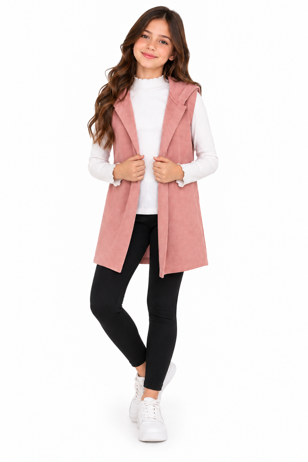 Set niña 3 piezas con chaleco rosa ✨