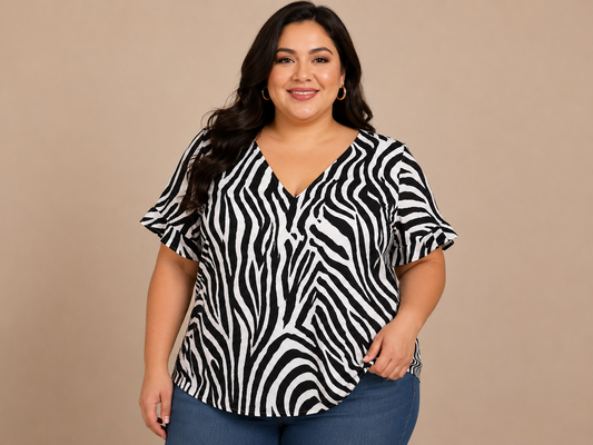 Blusa Dama Estampado Cebra