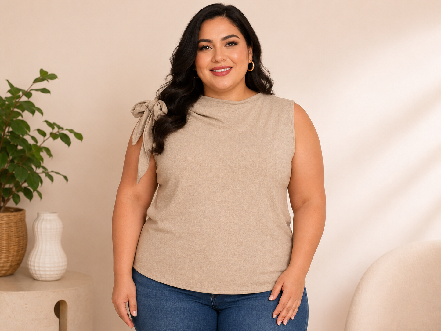 Blusa Dama Nudo Beige