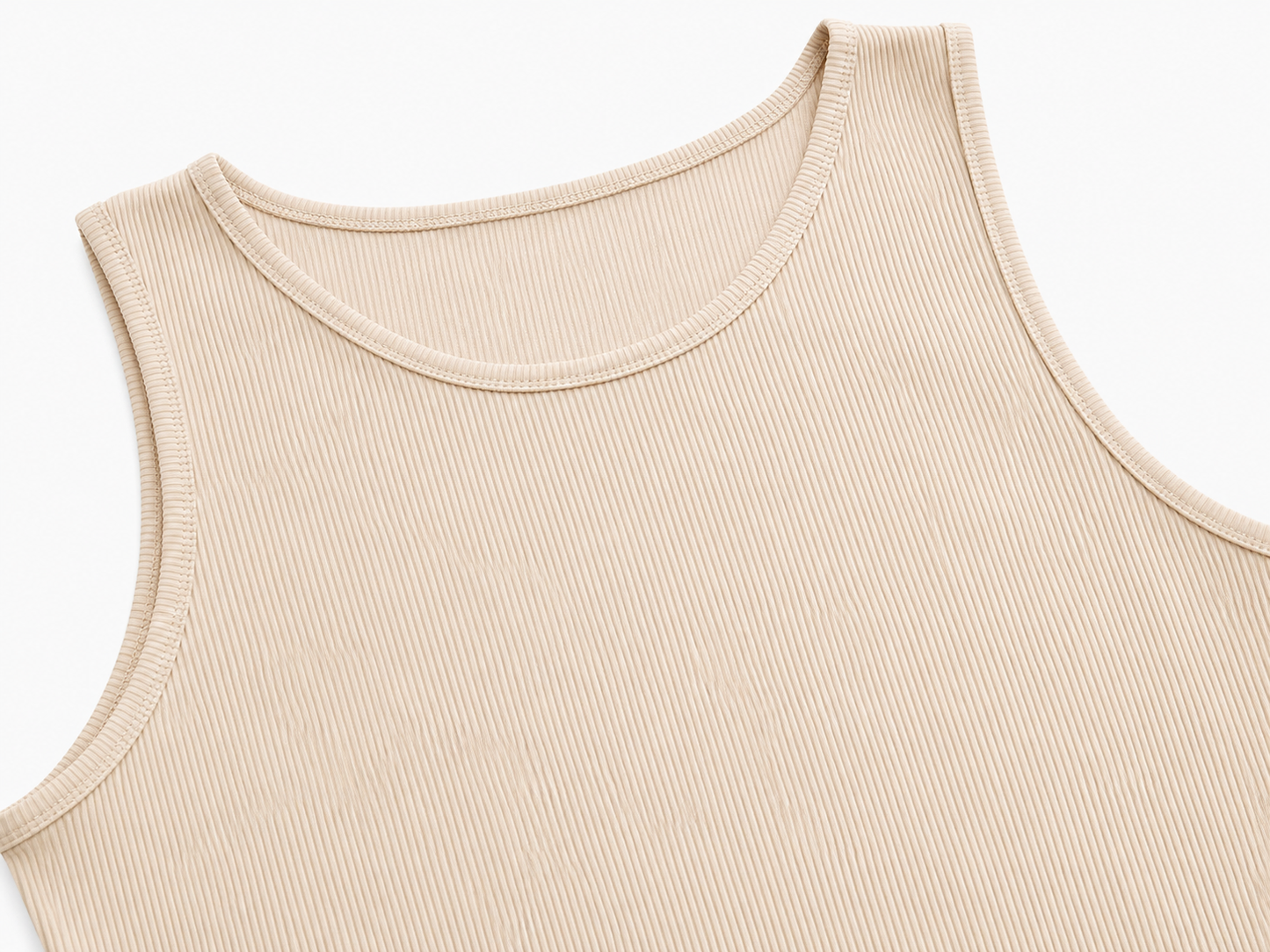 Blusa Dama Crop Rib Nude Cuello Alto