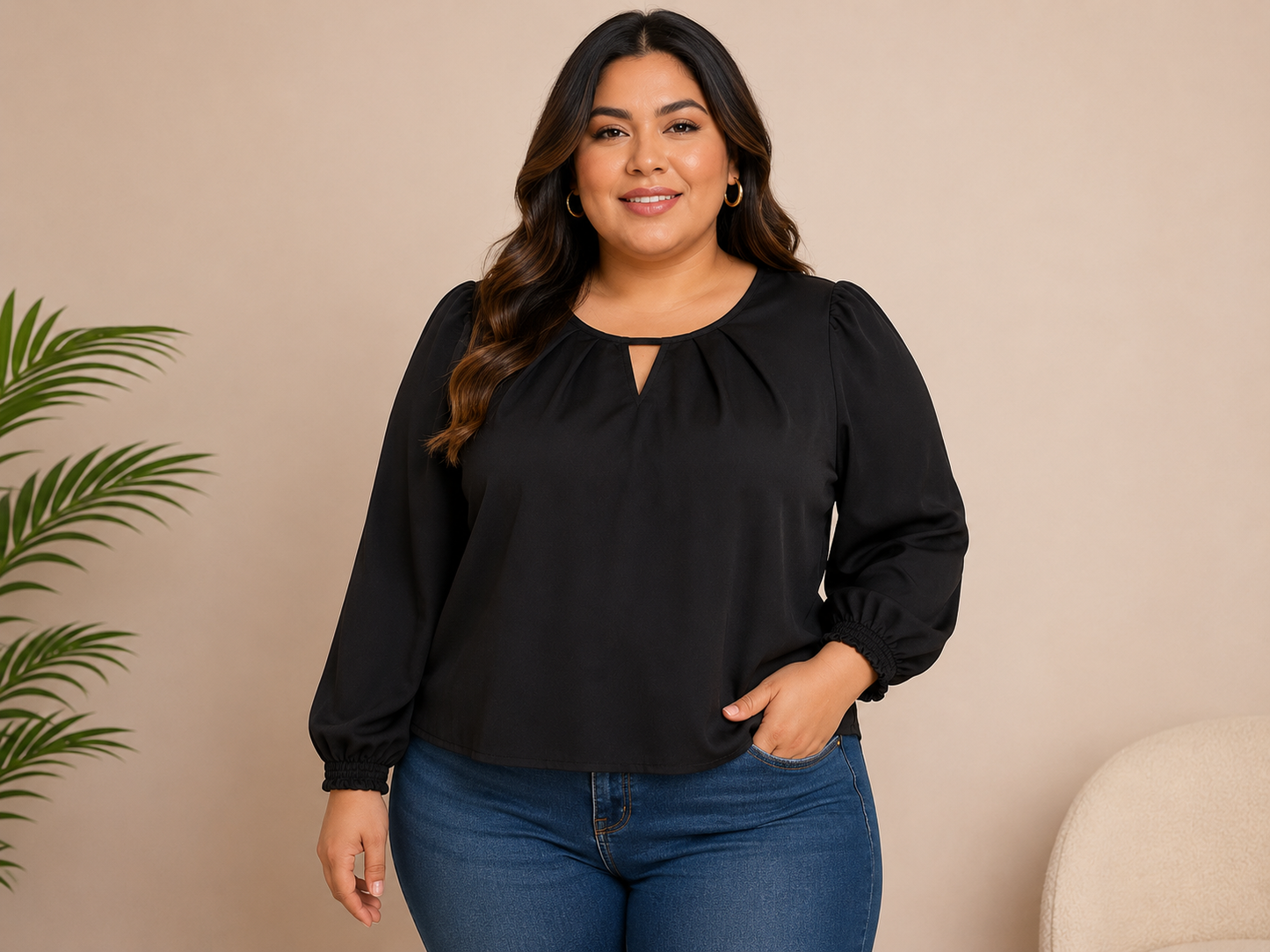 Blusa Dama Elegance Negra