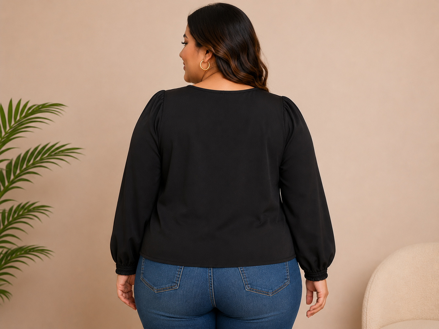 Blusa Dama Elegance Negra