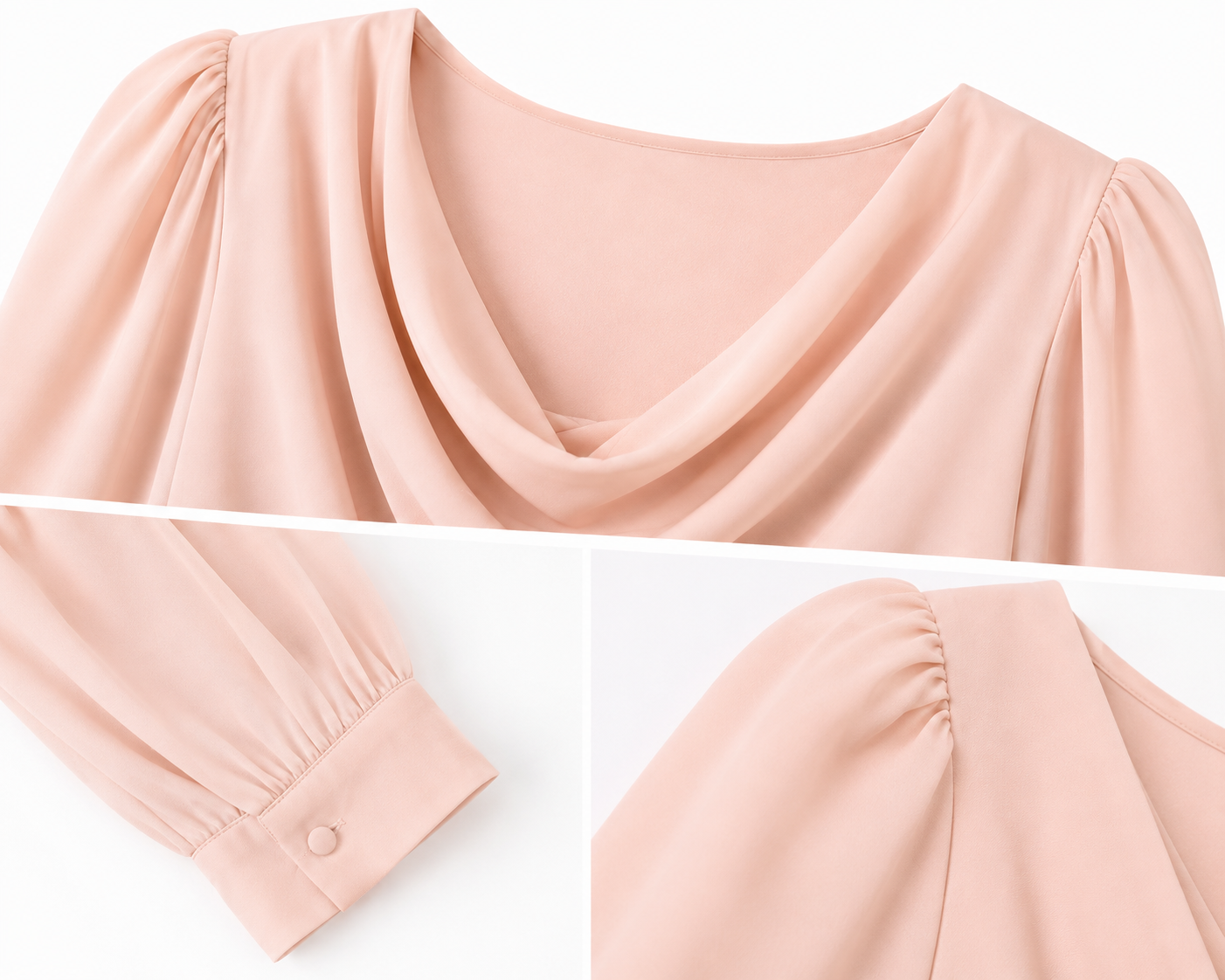 Blusa Dama Grande rosa palo cuello drap@do